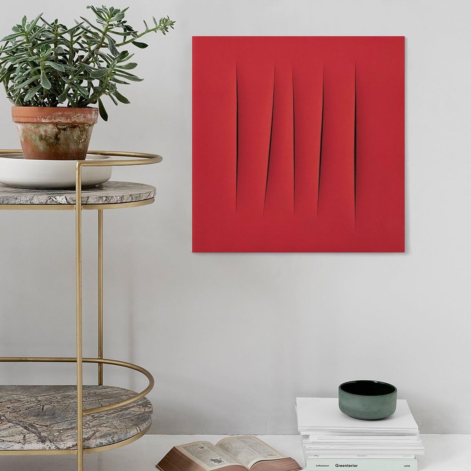 Lucio Fontana ルーチョ・フォンタナ アートポスター A2版 Amazon.co.jp: Lucio Fontanaルーチョ・フォンタナポスター赤い影の傷